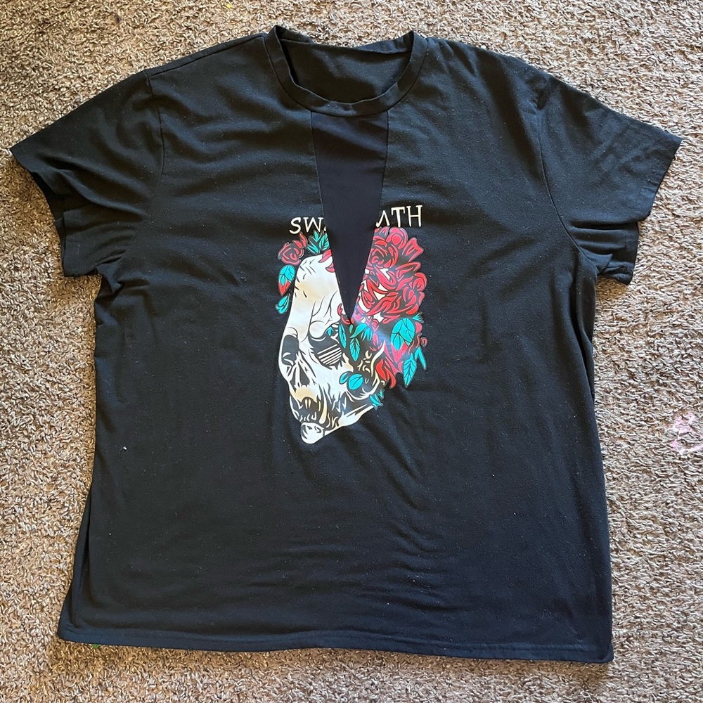 SHEIN Curve Black T shirt Size 5X